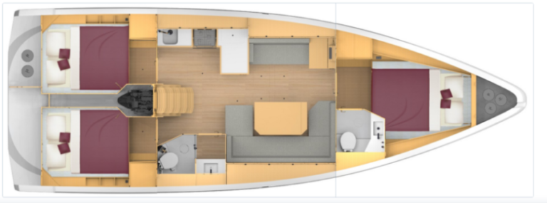 Bavaria 42 2022 layout Sailing in Greece yacht charter Ionian islands Odysseus
